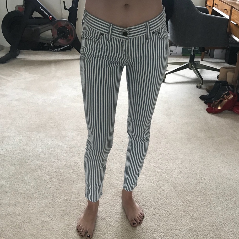 Free People striped skinny jeans